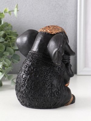 Фигурка гипс «Слон индийский большой», 14x12x12 см, чёрная
