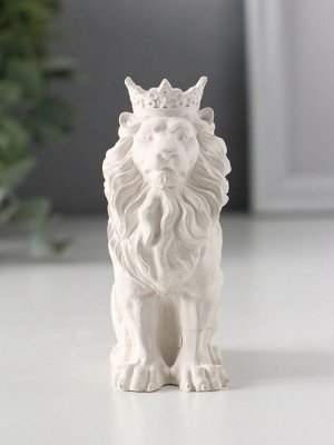 Фигурка гипс «Лев в короне», белый, 9x4x6.5 см