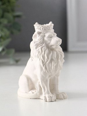 Фигурка гипс «Лев в короне», белый, 9x4x6.5 см