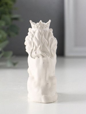 Фигурка гипс «Лев в короне», белый, 9x4x6.5 см