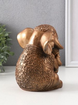 Фигурка гипс «Слон индийский большой», 14x12x12 см, бронза