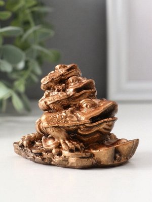 Фигурка гипс «Тройная денежная жаба», 8x6x6 см, бронза