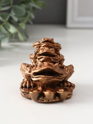 Фигурка гипс «Тройная денежная жаба», 8x6x6 см, бронза