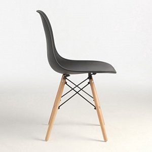 Стул Eames HYH – A304, с деревянными ножками, с спинкой, цвет чёрный