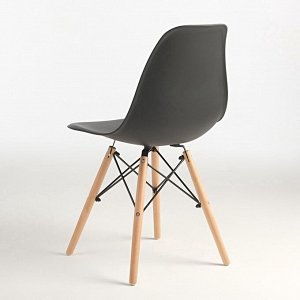 Стул Eames HYH – A304, с деревянными ножками, с спинкой, цвет чёрный