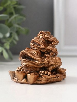 Фигурка гипс «Тройная денежная жаба», 8x6x6 см, бронза