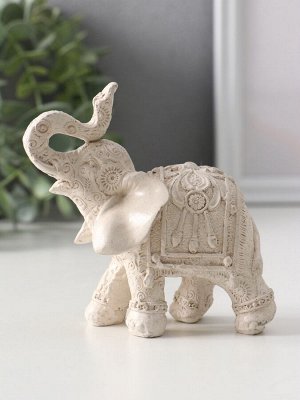 Фигурка гипс «Слон Махараджа», 10x5.5x9.5 см, слоновая кость