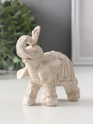 Фигурка гипс «Слон Махараджа», 10x5.5x9.5 см, слоновая кость