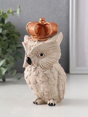 Фигурка гипс «Сова императорская», 14x8x8 см, бежевая