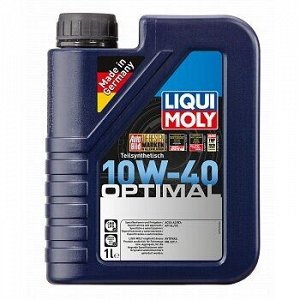 Масло моторное Liqui Moly Optimal 10w40 полусинтетическое, API SL/CF, ACEA A3/B3, для бензинового двигателя, 1л, арт. 3929