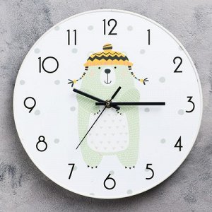 Часы настенные, серия: Классика, "Мишка", d=30 см