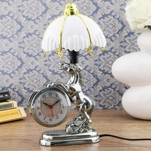 Часы-светильник "Мустанг", с будильником, 27х12 см