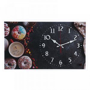 Часы настенные, серия: Кухня, "Пончики", 36х60 см