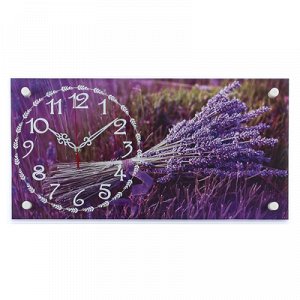 Часы настенные, серия: Цветы, "Лаванда", 26х52 см