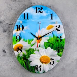 Часы настенные, серия: Цветы, "Ромашки", 35х46 см микс