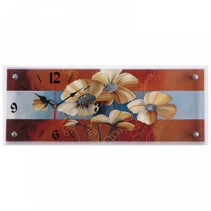Часы настенные, серия: Цветы, "Цветы", 20х50 см, микс
