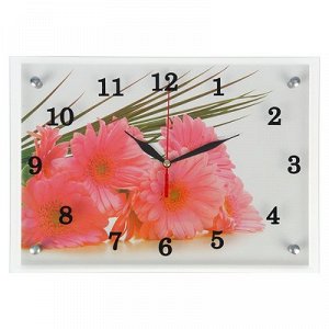Часы настенные, серия: Цветы, "Герберы"25х35 см, микс