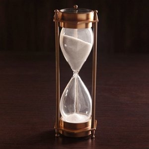 Песочные часы алюминий Часы и компас(5 мин) 7х6,5х19 см