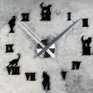 Часы-наклейка DIY "Кошечки", 120 см