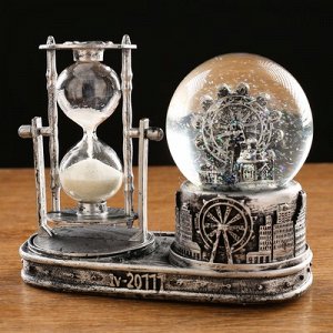 Часы песочные "Лондонское колесо обозрения", музыкальные с подсветкой, 16х8х13.5 см, (3ааа) 441210