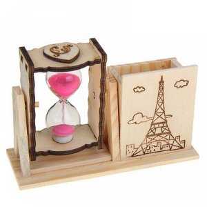 Часы песочные "Башня" с карандашницей, 10х13.5х5 см, микс
