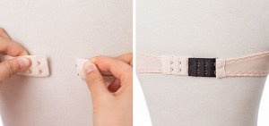 Удлинитель (расширитель) для бюстгальтера, 2 ряда, 6 крючков, комплект 2 шт.