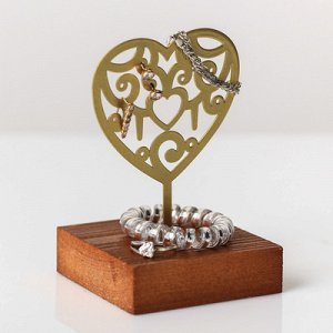 Органайзер для украшений с металлической фигуркой "Сердцу", 7 х 7 х 9,9 см