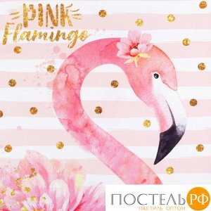 Полотенце "Этель" Pink flamingo 40х67 см, 100% хл, саржа 190 гр/м2   4017211