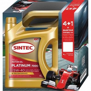 Масло моторное Sintec Platinum 7000 5w40, синтетическое, API SN/CF, ACEA A3/B4, универсальное, промопак 4+1л, арт. 600227