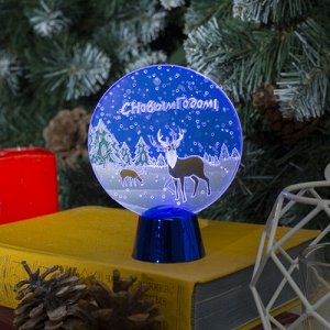 Подставка с динамикой &quot;Северный олень&quot; (батарейки в комплекте), 11,5 см, 2 LED, БЕЛЫЙ