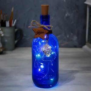 Светильник с гирялндой в бутылке " Загадай желание"
