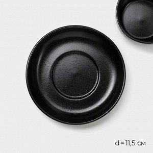 Набор керамический кофейный Magistro Carbon, 4 предмета: чашка 200 мл, блюдце d=14,5 см, цвет чёрный