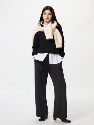 UNIQLO – утеплённые флисовые брюки прямого кроя - 09 BLACK