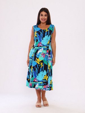 Мод.009 Сарафан (Черный/голубой/лилия)