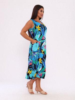 Мод.009 Сарафан (Черный/голубой/лилия)