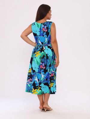 Мод.009 Сарафан (Черный/голубой/лилия)