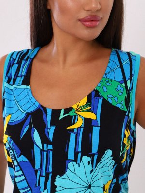 Мод.009 Сарафан (Черный/голубой/лилия)