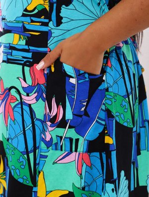 Мод.009 Сарафан (Черный/голубой/лилия)