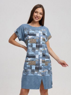 Мод.526 Туника (Серый/горчичный/кубик)