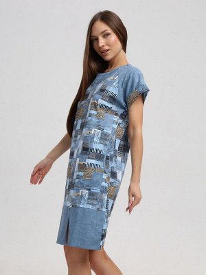 Мод.526 Туника (Серый/горчичный/кубик)