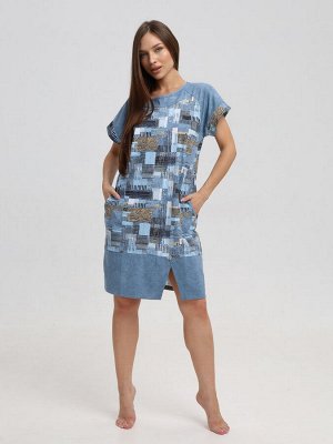 Мод.526 Туника (Серый/горчичный/кубик)