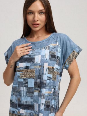 Мод.526 Туника (Серый/горчичный/кубик)