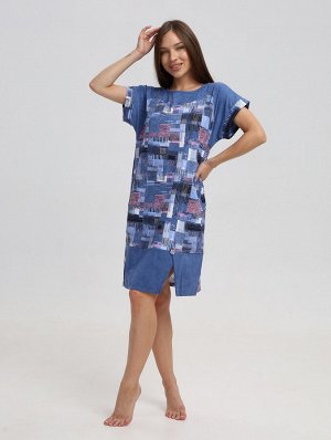 Мод.526 Туника (Синий/розовый/кубик)