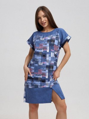 Мод.526 Туника (Синий/розовый/кубик)