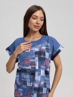Мод.526 Туника (Синий/розовый/кубик)