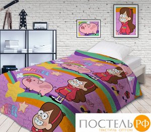 436827 Покрывало Непоседа Gravity Falls Мейбл и Пухля 145х200 хлопок100 бязь стеганое мультиколор