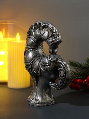 Фигурка гипс «Конь с узором», 14x6x17.5 см, серебро