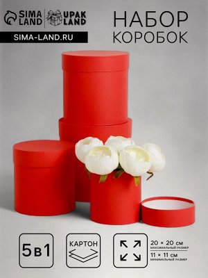 Набор шляпных подарочных коробок 4 в 1 «Красный», 20x20 ‒11x11 см