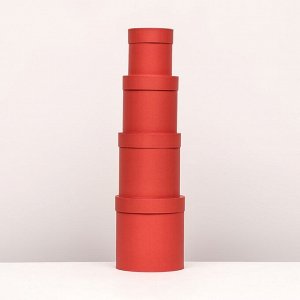 Набор шляпных подарочных коробок 4 в 1 «Красный», 20x20 ‒11x11 см
