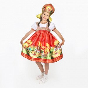 Карнавальный костюм «Русские сказки», платье-сарафан, кокошник, р. 36, рост 140 см